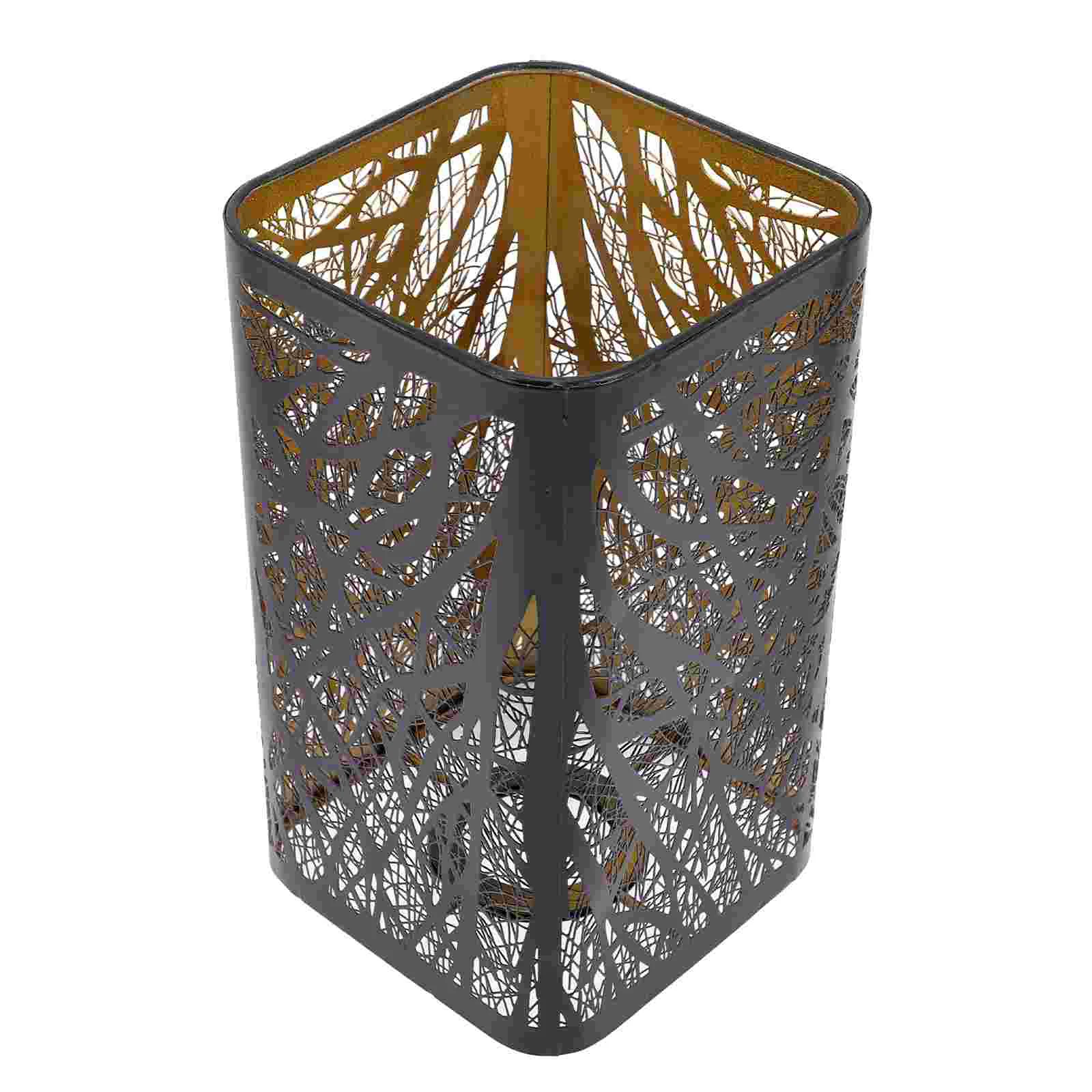 

Wrought Iron Lampshade Shades for Table Pendant Light Small Floor Lantern Black