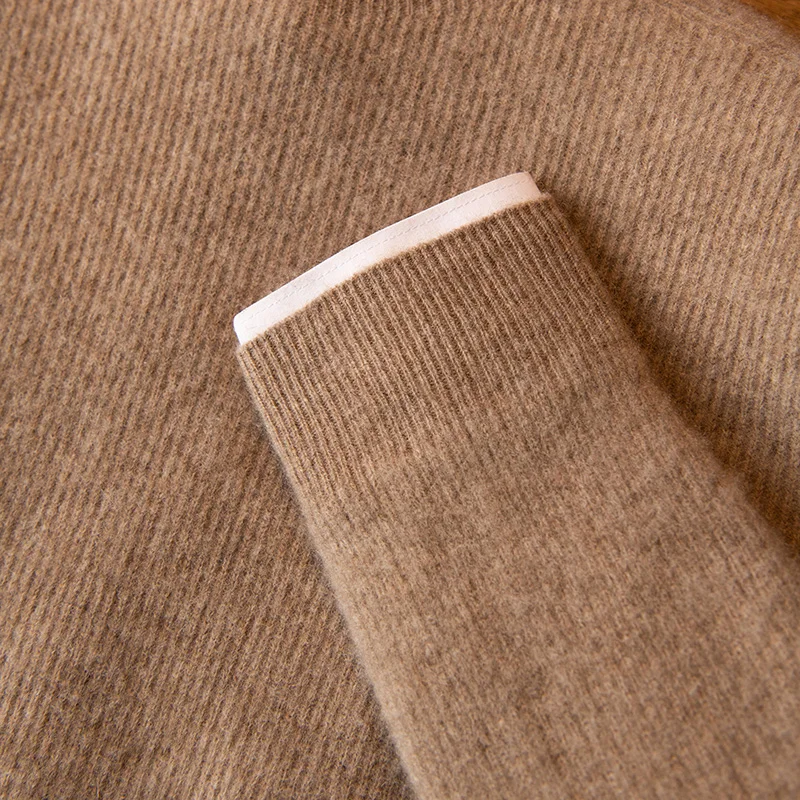 100% Cashmere Sweater Men's First-line ready to wear Semi High neck Knitted Pullover Autumn Winter New Base Sweater Menswear 5
