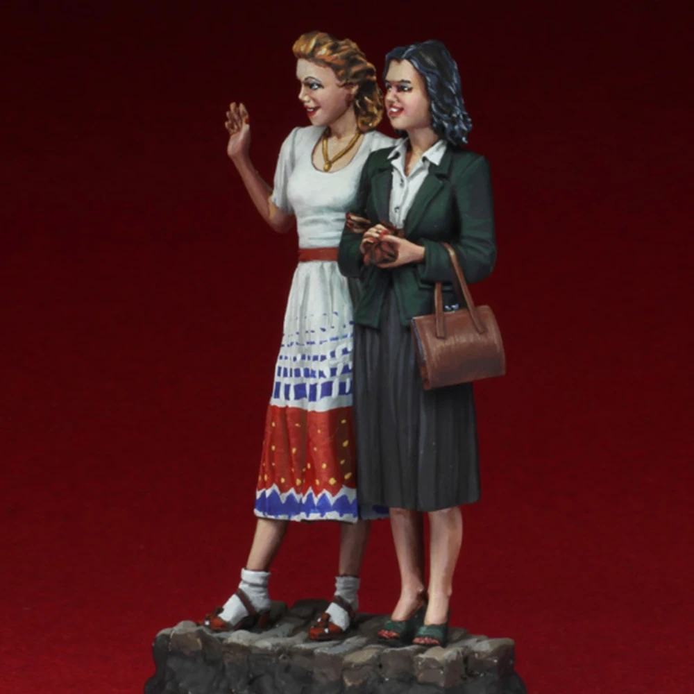 1/35 레진 군인 모델 GK 파리 시민 소녀 조립되지 않은 미도색 DIY 키트 78
