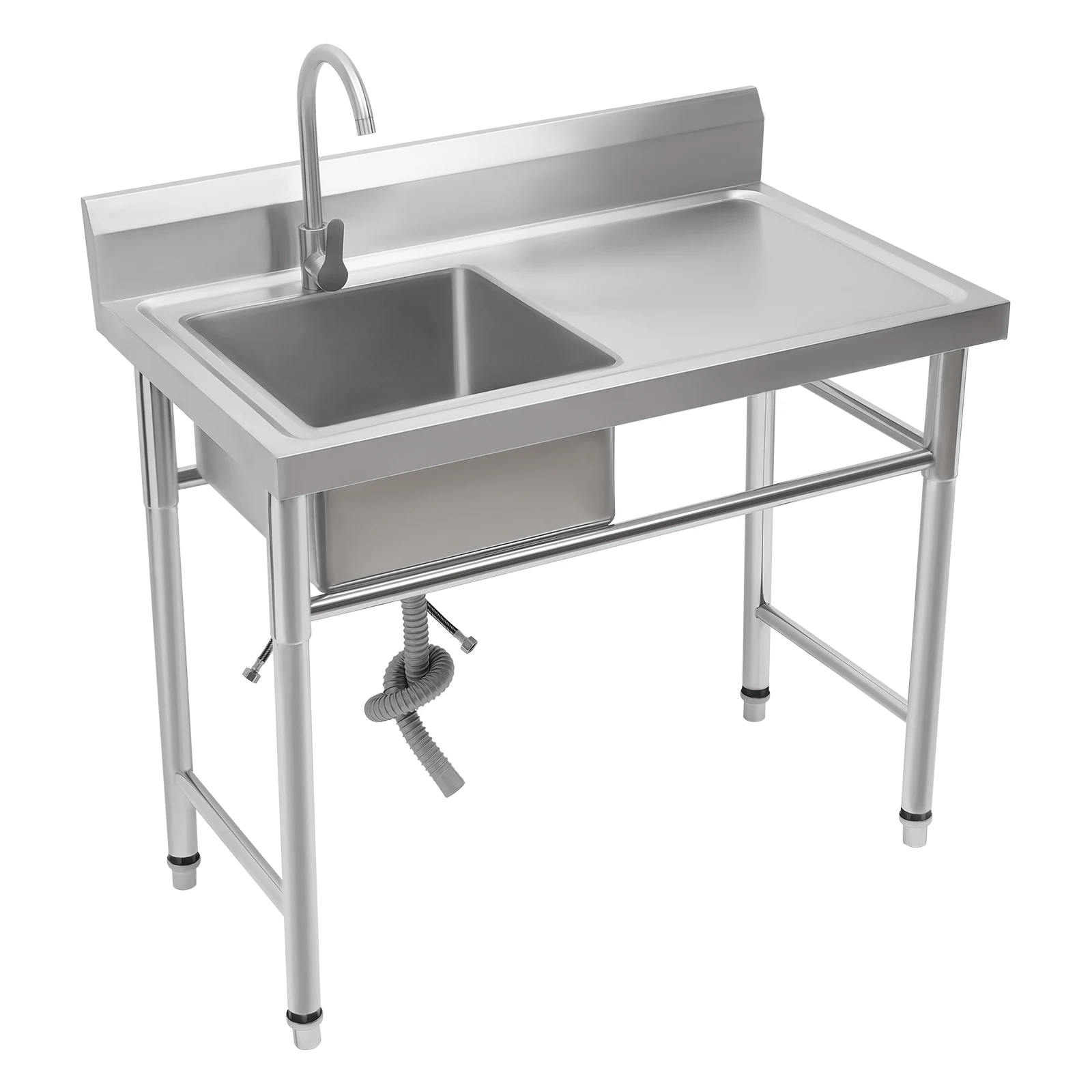 Stainless Steel Sink Household Sink Freestanding Large Capacity Deep Basin Bowl Adjustable Modern for Kitchen Commercial Premise