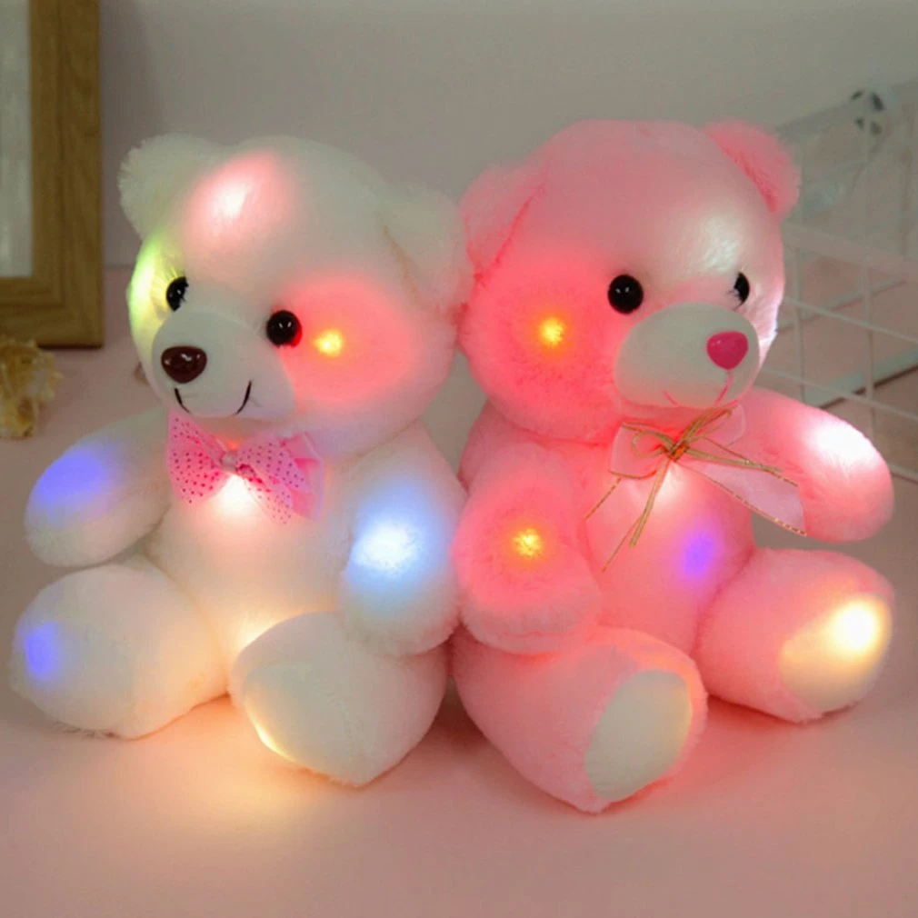 Romantic Pink Glowing Bear Glitter 