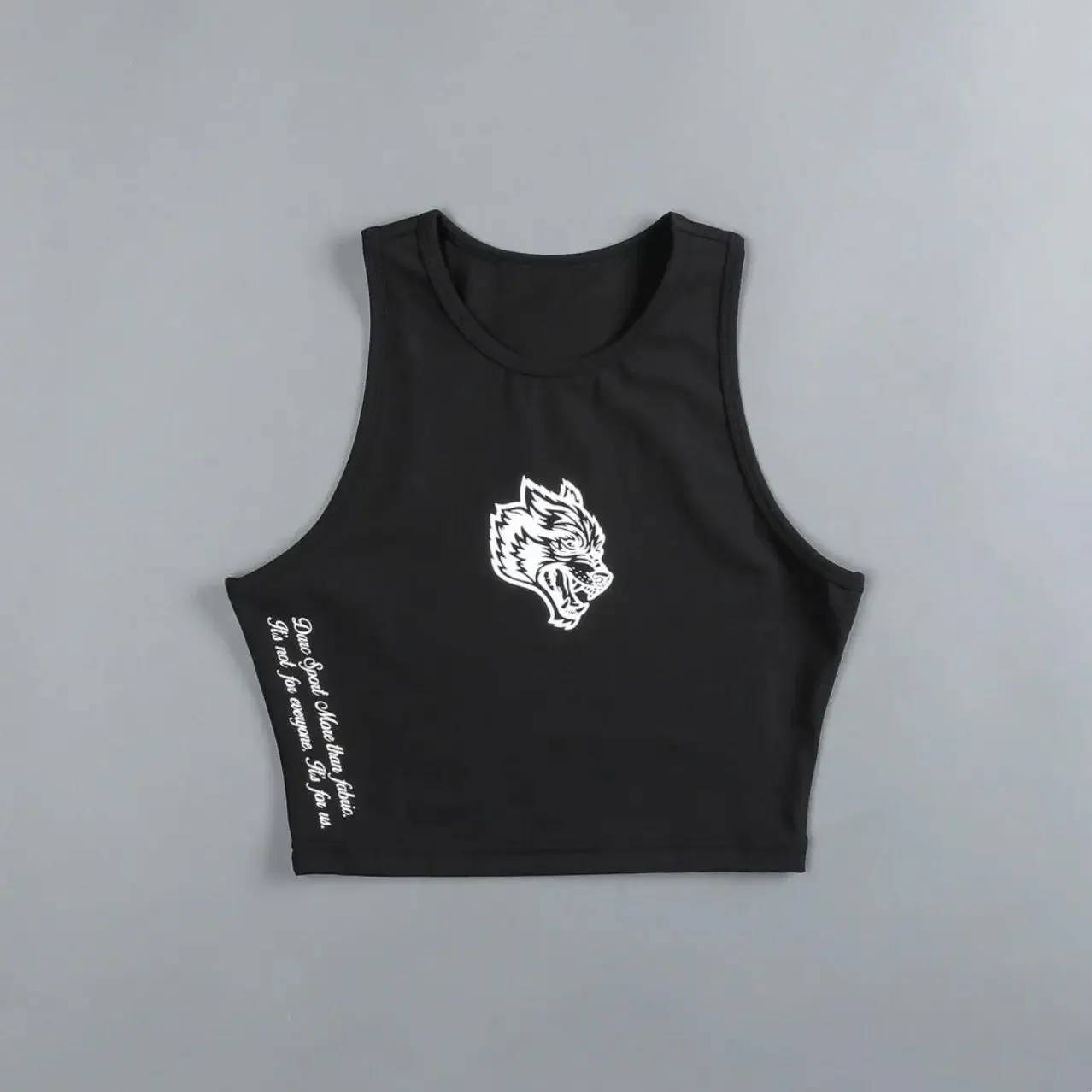 Wolf Head Ladies Summer Quick Drying Skinny Fitness Sports Elastic Training Vest Sleeveless Short-sleeved Printed Top 2