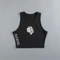 Wolf Head Ladies Summer Quick Drying Skinny Fitness Sports Elastic Training Vest Sleeveless Short-sleeved Printed Top 2