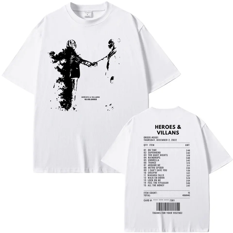 K　metro boomin tシャツ heroes&villains Metro Boomin Heroes & Villains Merch Metrooo! Cover T-shirts