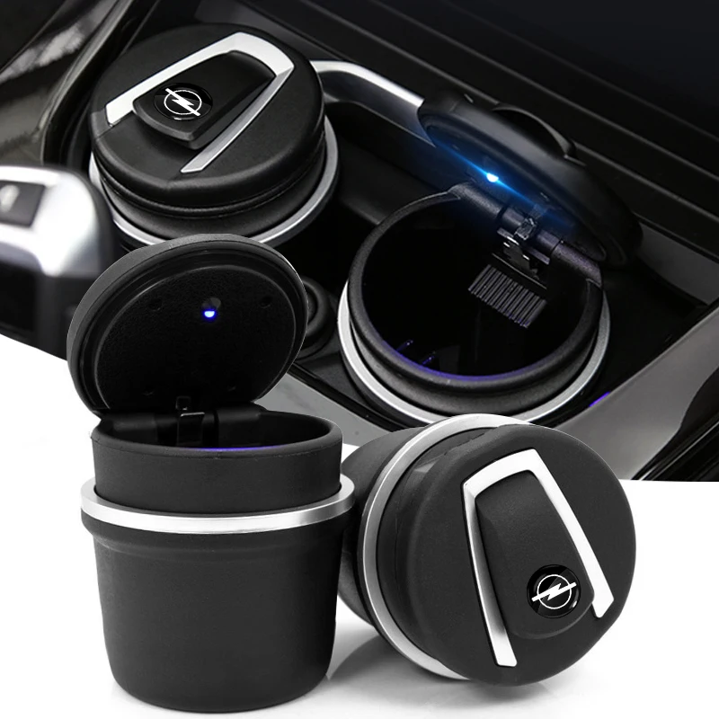 1pcs Portable Car Ashtray LED Light Smokeless Auto Ashtray For Opel