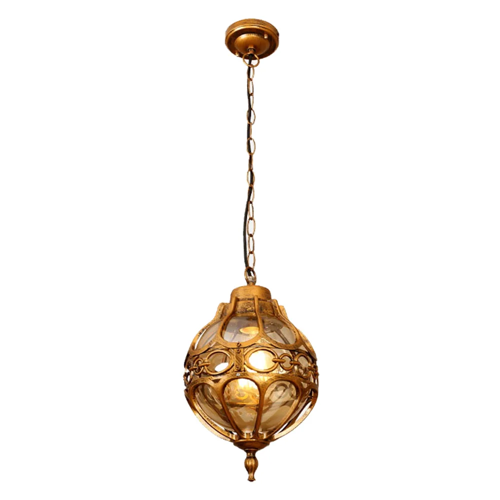 Vintage Glass Chandeliers Ball Outdoor Pendant Lamp Balcony Grape Waterproof Aluminum E27 Bulb Garden Hanging Lamp Loft 2