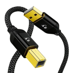 Durable USB Type - A to Type - B Cable with Gold - Plated Connectors and 480 Mbps Transfer Speed - 1.2m (Other)