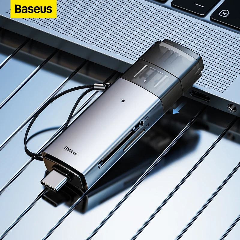  Baseus Card Reader USB C & USB3.0 to SD Micro SD TF Memory Card Device 104MB/s 2TB Smart Cardreader for Laptop Accessories 