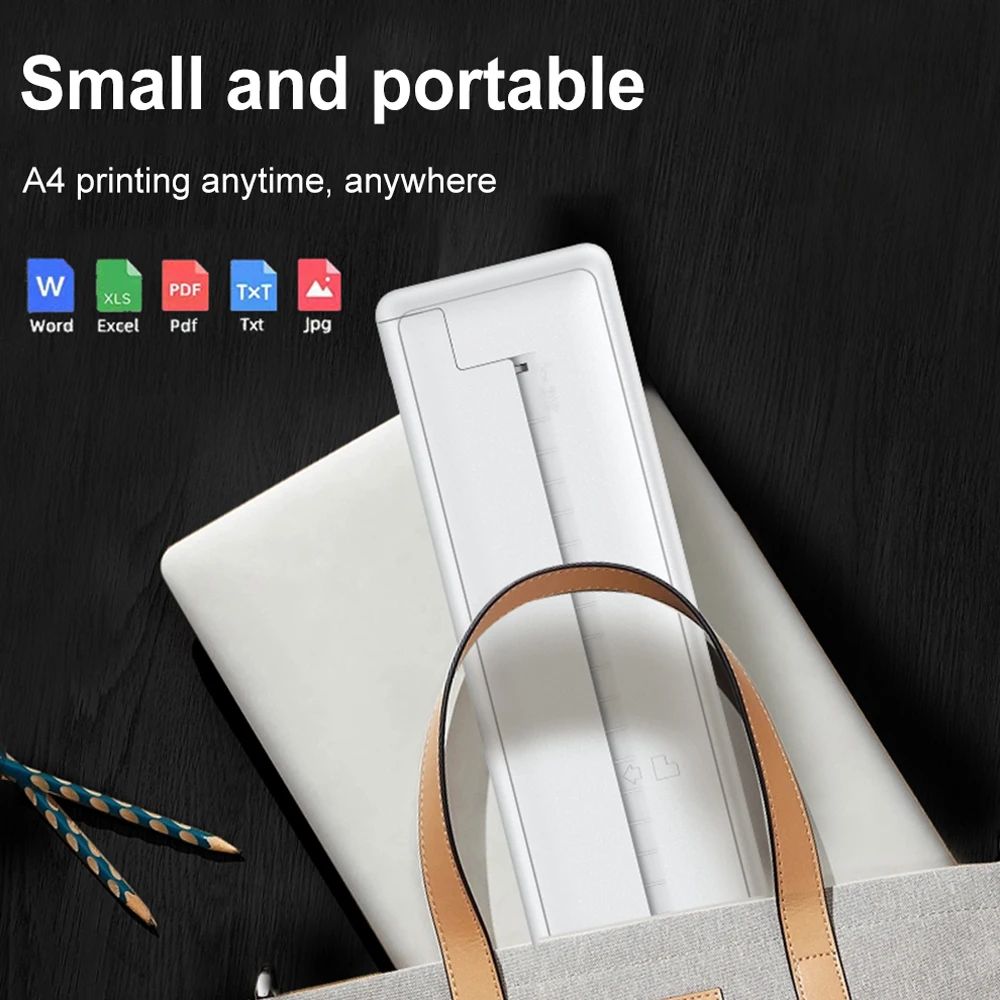 Thermal Paper Printer Thermal printer A4 paper Bluetooth compatible Portable Inkless wireless Thermal Paper printer easy to use