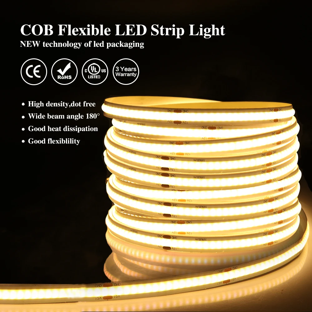 DC5V 12V Cob LED Streifen Licht 5mm 8mm 120leds/m Ra90 Kleber Cob Licht  warmweiß natürlich weiß rot blau grün für Wohnkultur