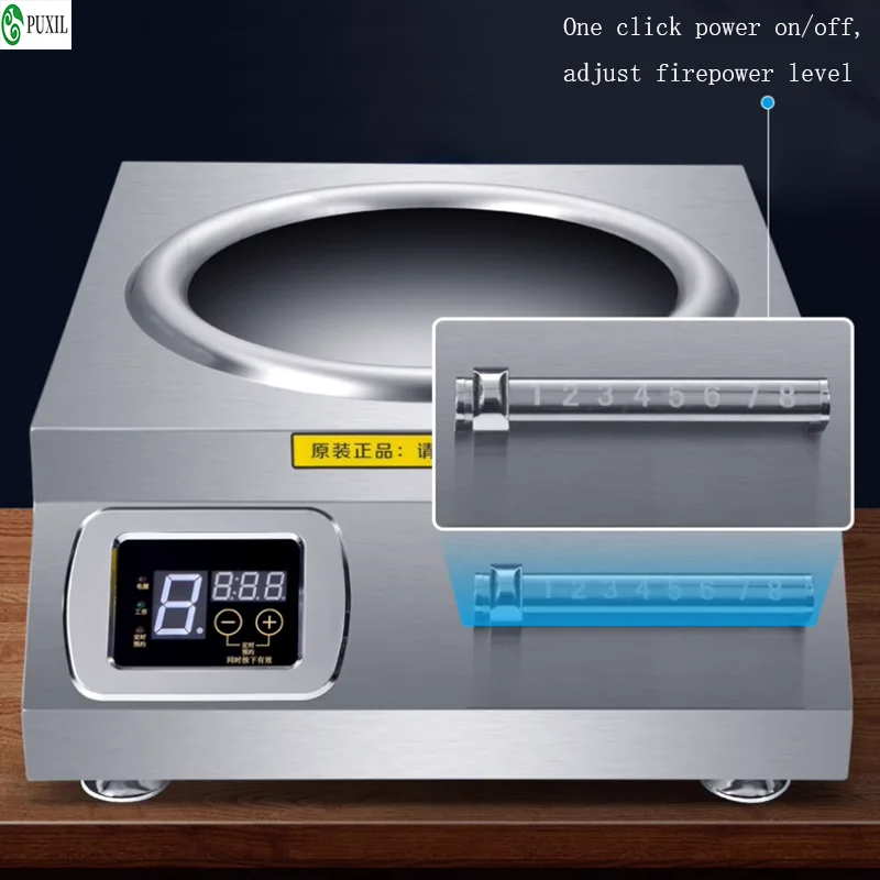 Commercial induction cooker 5000w high-power flat braised meat soup cooker 5kw stir-fry commercial induction convenient