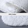 Cotton Bath Mat Hotel Home Long Plush Feet Towel Rugs Thick Anti Slip Bathroom Carpet White Doormat Water Absorbent Floor Mats 4