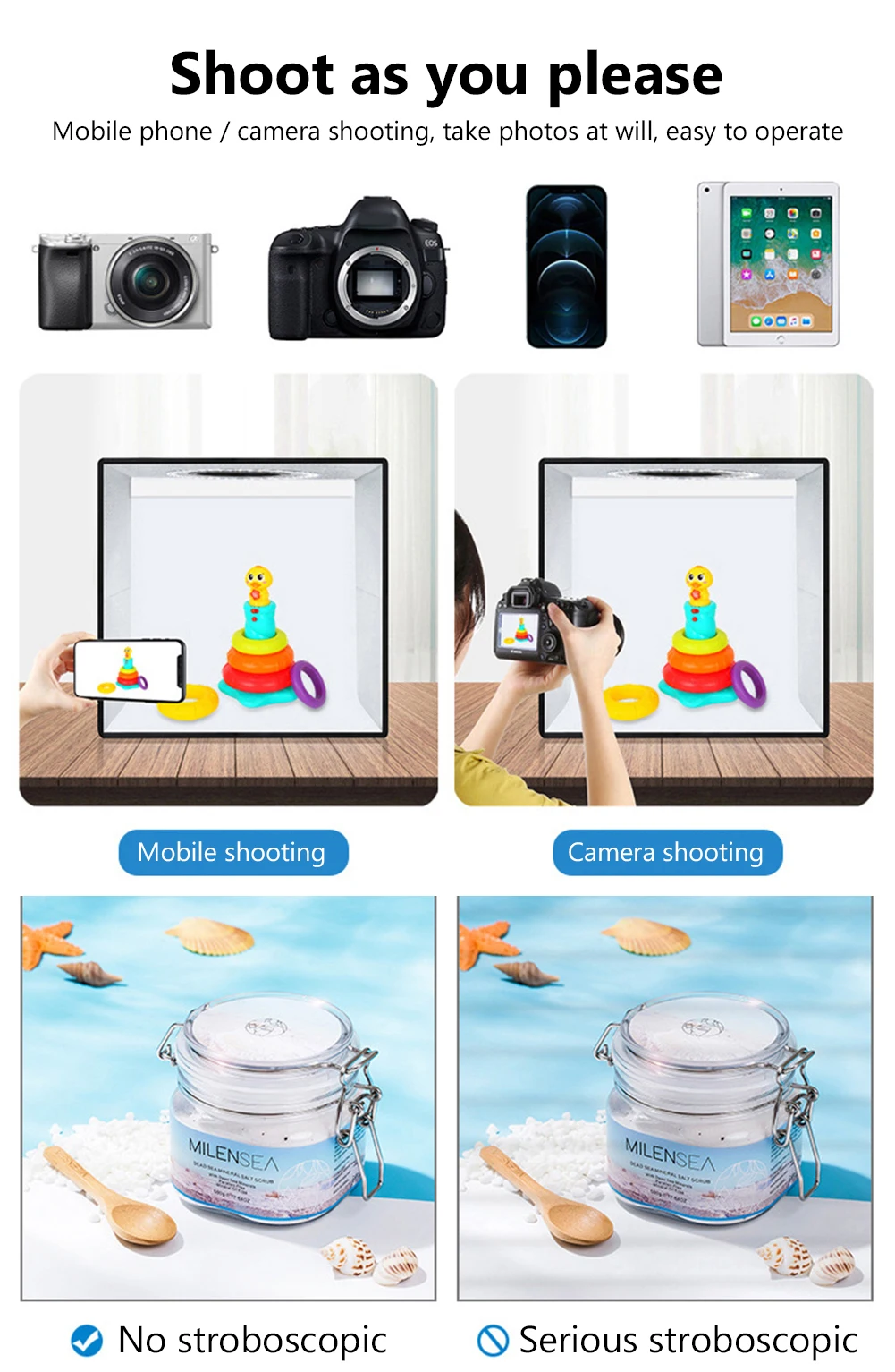 Photo Studio Light Box Softbox Photography Shooting Tent Kit Set With Backdrops + Shadowless Light Panel photo studio box photo studio light tent