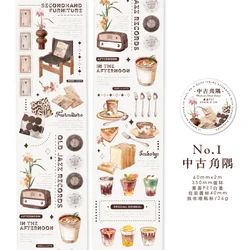Artisan Cafe-Themed Decorative Masking Tape for Scrapbooking & Journaling (A)
