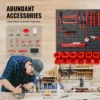 SucceBuy Wall Mounted Storage Bins 30/48Bin Parts Rack Organizer Garage with Wall Panels Hooks Plastic Shop Tool for Screw Nails