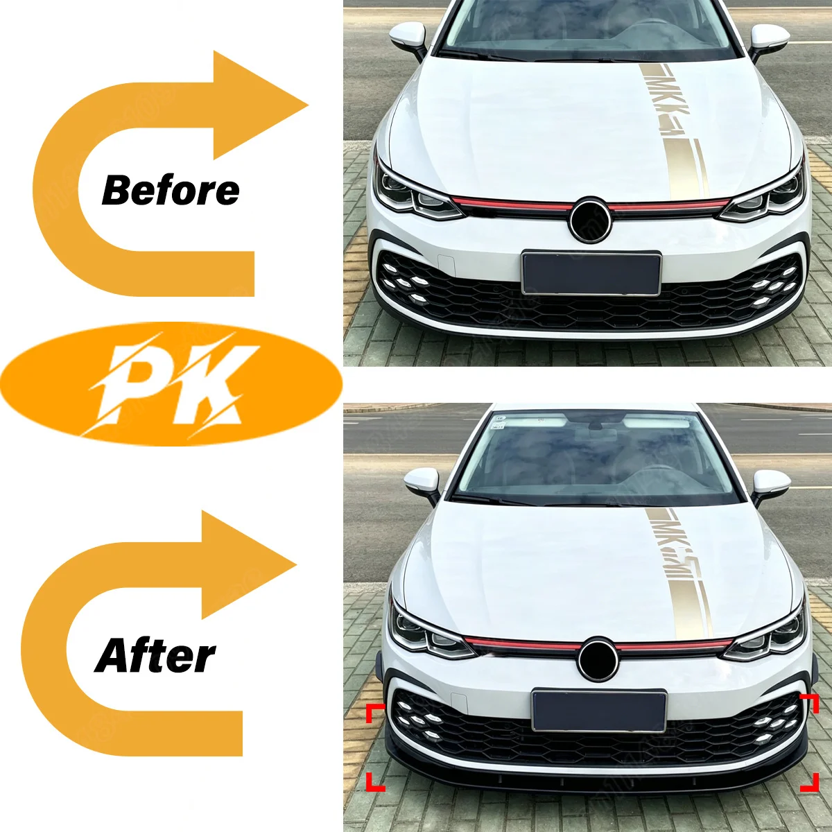 폭스바겐 골프 MK8 골프 8 GTI R-라인 2020 2021 2022 2023 2024 자동차 프론트 범퍼 립 카 프론트 턱 스포일러 바디 개조 키트