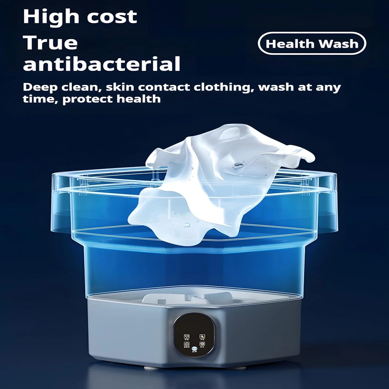 Portable washing machine, 12L folding washing machine, deep cleaning underwear, baby clothes and small clothes, suitable for a