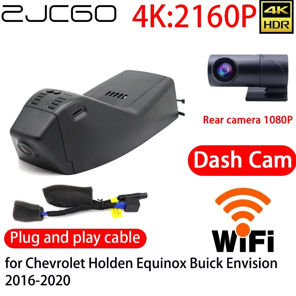 

ZJCGO 4K DVR Dash Cam Wifi Front Rear Camera 24h Monitor for Chevrolet Holden Equinox Buick Envision 2016-2020