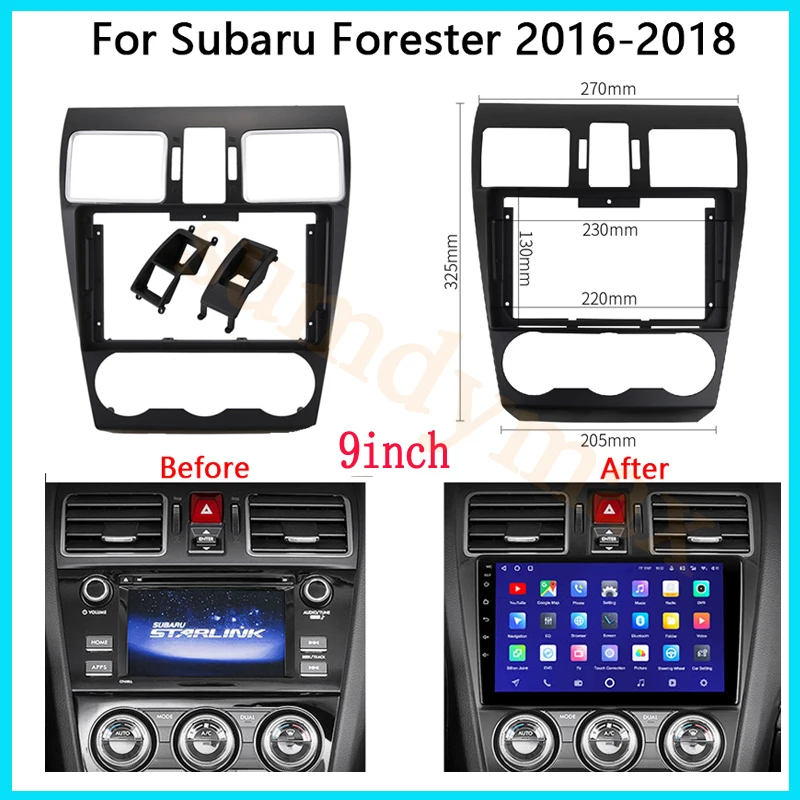 

Автомобильная магнитола 9 ", 1din, для Subaru Forester 2016-2019, Android, большой экран, комплект аудиоприборной панели