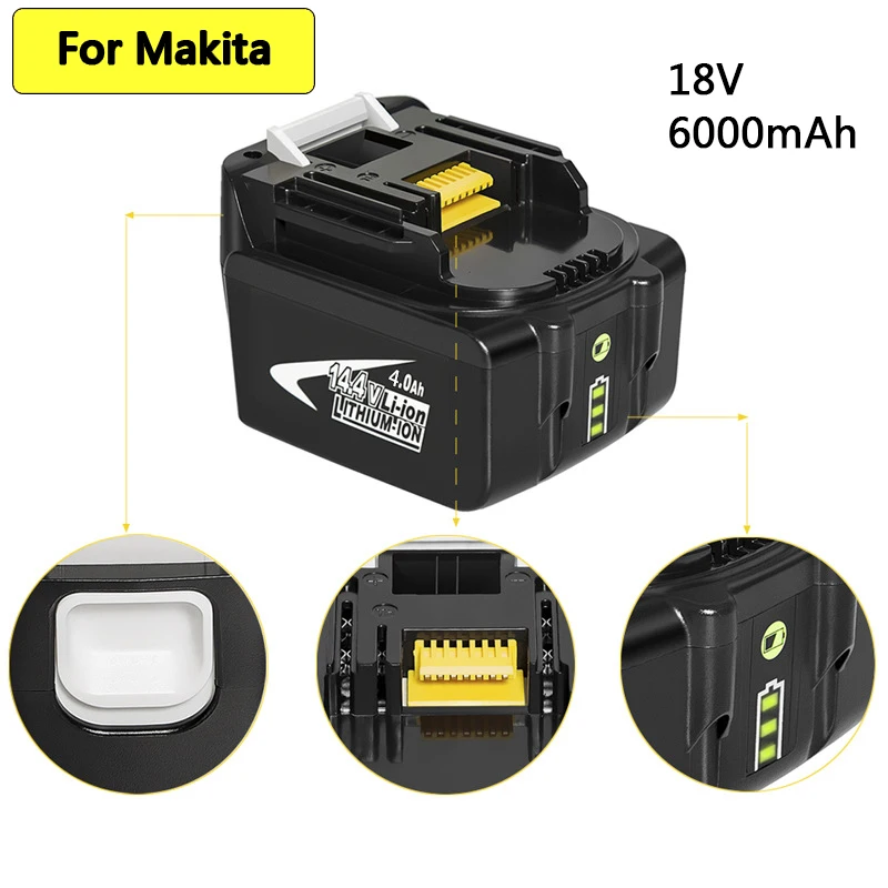 

For Makita bl1830 bl1430 18v Rechargeable Battery Large Capacity Drill Batteries Power Tools with Led Lights