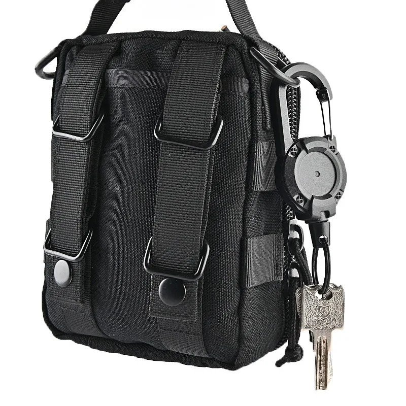 Retractable Carabiner Keychain with Anti-Loss Rope