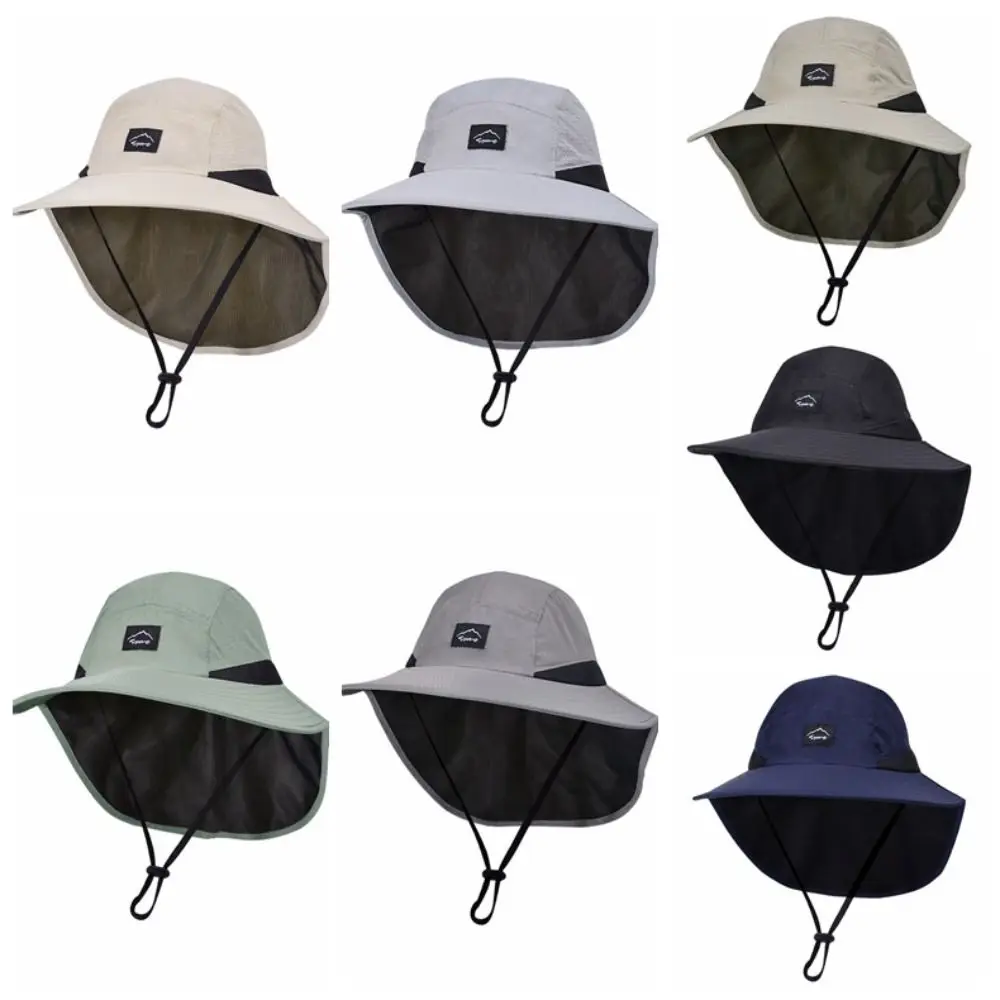Big Brim Shawl Children's Summer Hat Sun Protection Neck Ear Cover Kids Sunscreen Hat Anti UV Breathable Kids Beach Caps