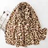 2024 Fashion Women Leopard Floral Fringe Viscose Shawl Scarf Print Soft Lady High Quality Pashmina Stole Muslim Hijab 180*90Cm 1