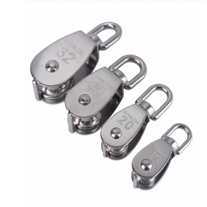 Lifting Rope Pulley Stainless Steel Pulley M15/M20 M25 M32 M50 Single Wheel Swivel Lifting Set Tools