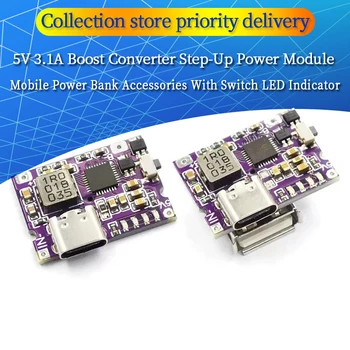 Type-C USB 5V 3.1A Boost Converter modulo di alimentazione Step-Up IP5310 accessori per Power Bank mobili con interruttore indicatore LED Type-C U