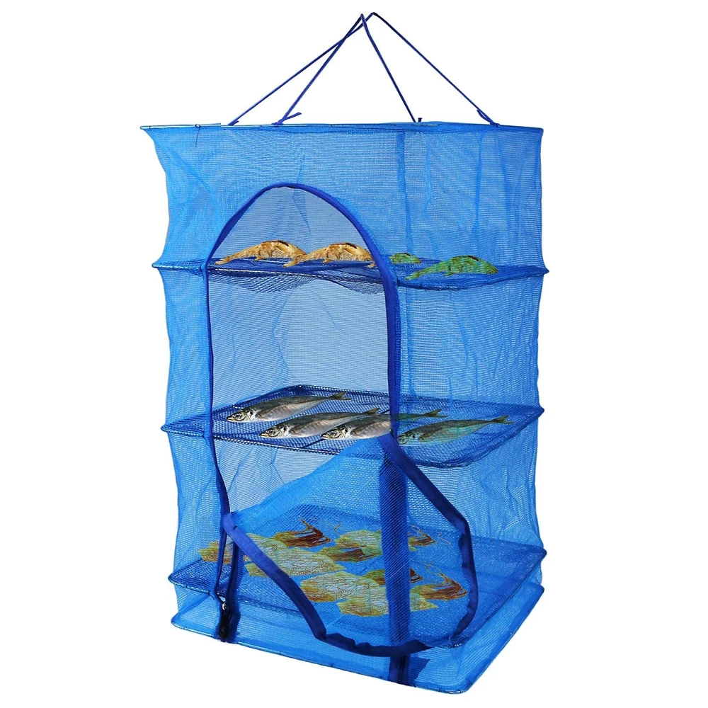 

for Flowers Plants Organizer Blue Layers Drying Net 3 Layer Nylon Drying Net Hanging Basket Dryer Bag Mesh Folding Dry Rack