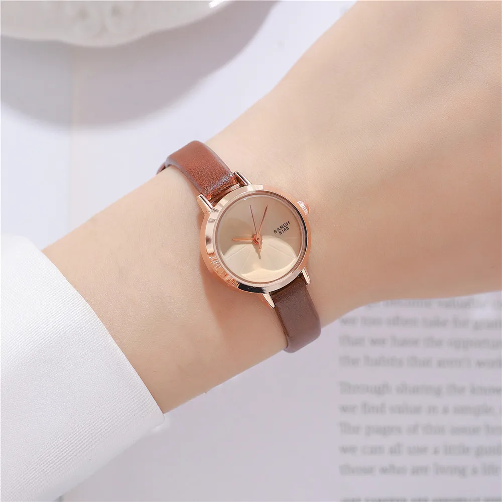 fashion slim leather lady quartz casual watch 6