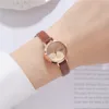 fashion slim leather lady quartz casual watch 6