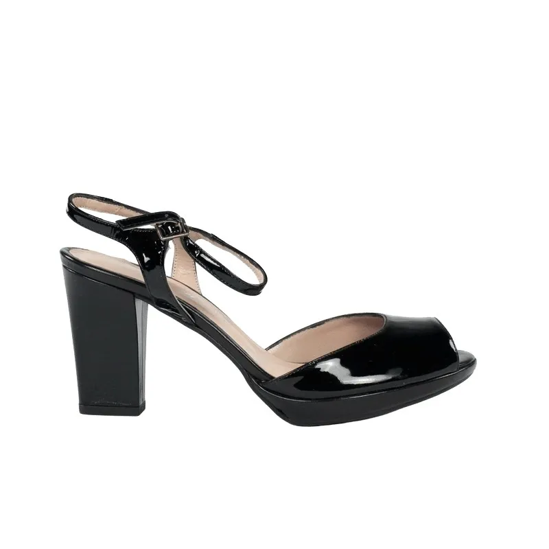 sandalias de charol negras 1367|Sandalias de mujer| - AliExpress