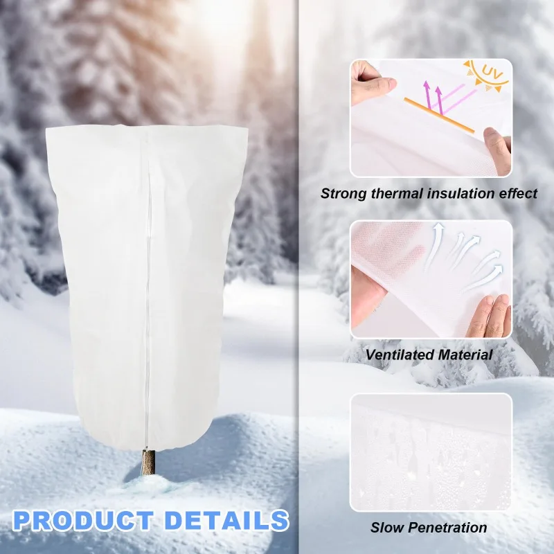 Winter Plant Cover Drawstring Zip Multi-size Tree Cold Frost Protection Bag