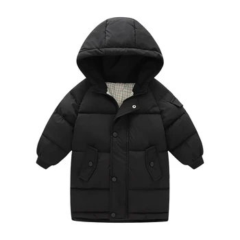 2022 Winter Long Style Children Down Coat 3-12 Years Boys Girls Cotton-Padded Park & Coats Toddler Kids Outerwear Warm Clothes 5