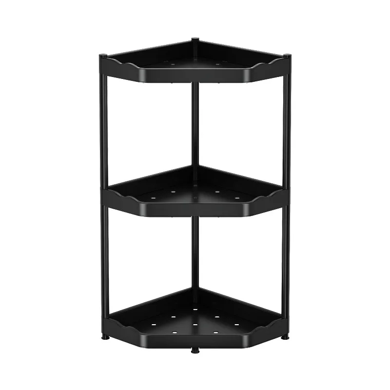 Kitchen Corner Shelf Multi Layers Seasoning Tripod Rack Multifunctional Storage Rack With Hook metal plastic Kitchen Organizer 6