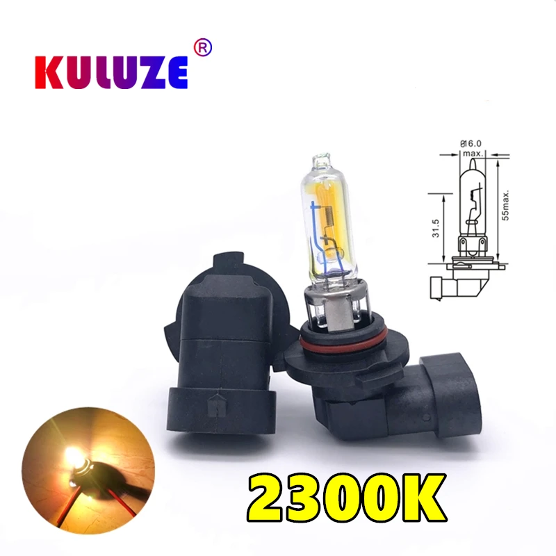 2Pcs H10 헤드 램프 2300K PY20d 할로겐 램프 교체 업그레이드 12V42W 슈퍼 옐로우 비 및 안개 방지 라이트 자동차 전구