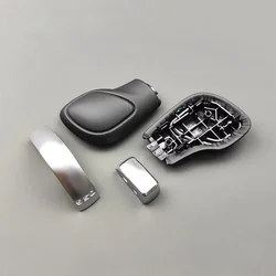 Chrome Matt Leather Shift Knob Gear Side Cover with DSG Emblem (4PCS Matte)