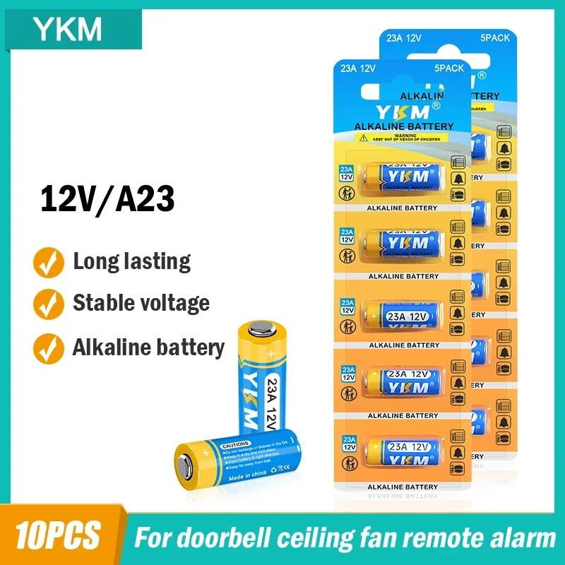 10PCS 12V Alkaline Battery for Ceiling Fan Remote Garage Door Opener