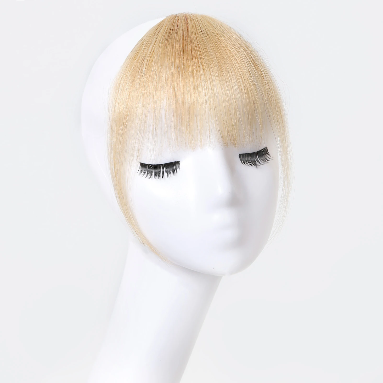 Human Hair Bangs Clip in Fake Fringe Temples Hairpiece for Women