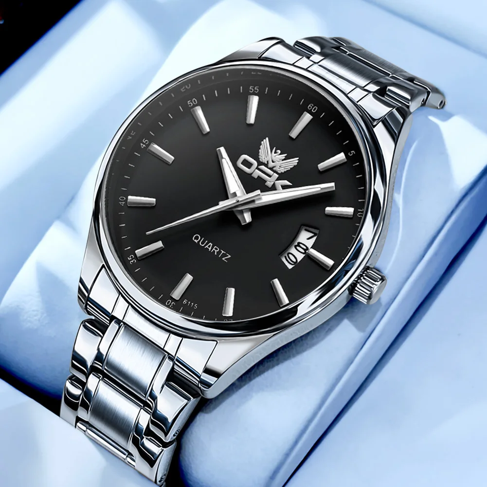 Opk relógios masculinos 6010 simples moda original relógio de quartzo para  homem à prova dwaterproof água luminosa data aço inoxidável vidro mineral  reloj - AliExpress