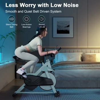 Superun Exercise Bike, 32-Level Magnetic Resistance Stationary Bikes for Home, Low Noise Workout Cycling Bike for Home 4