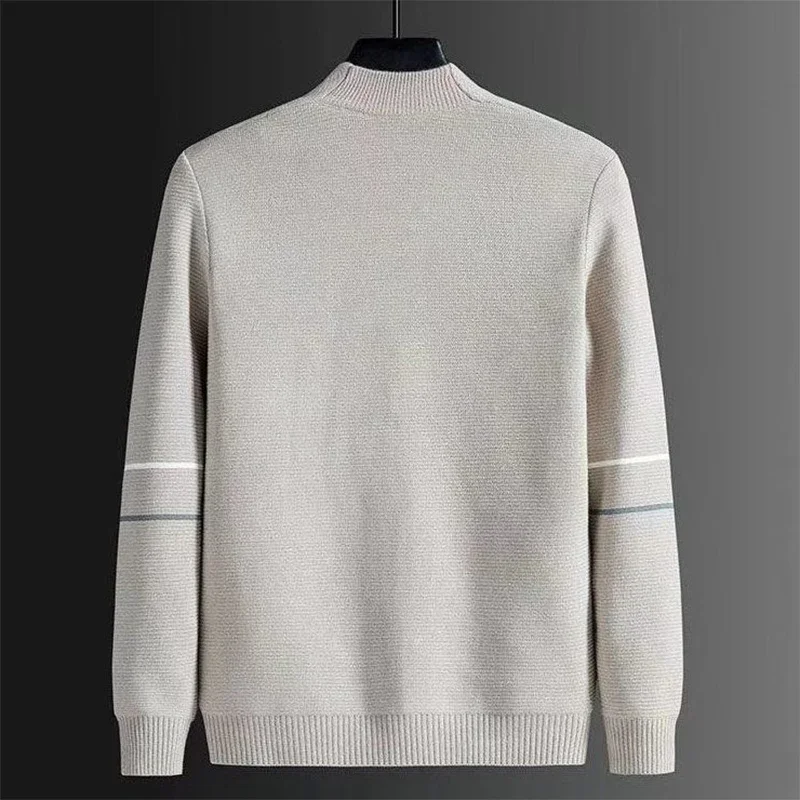 Autumn Winter Male Korean Fashion Patchwork Pocket Cardigan Sweater Homme Simple All-match Knitted Coat Men's Outwear Top Hombre