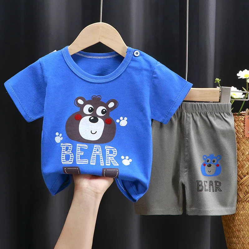 Kids Clothing Set Cotton Baby Boy T-shirt + Shorts