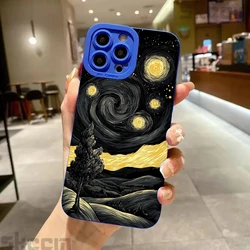 Van Gogh's The Starry Night Cat Print Soft Silicone Phone Case - iPhone 12 Pro (Klein blue - YYDSM299)