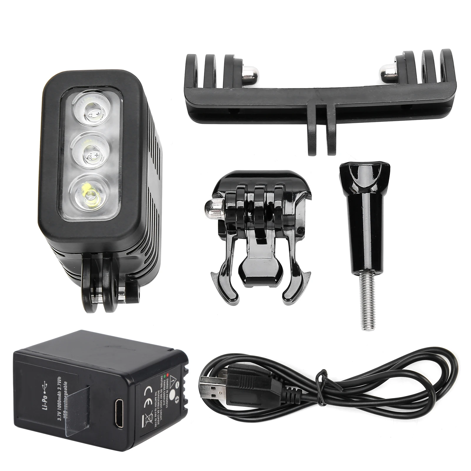 Lampe LED Plongée 45m Etanche pour GoPro Hero 4/5/6