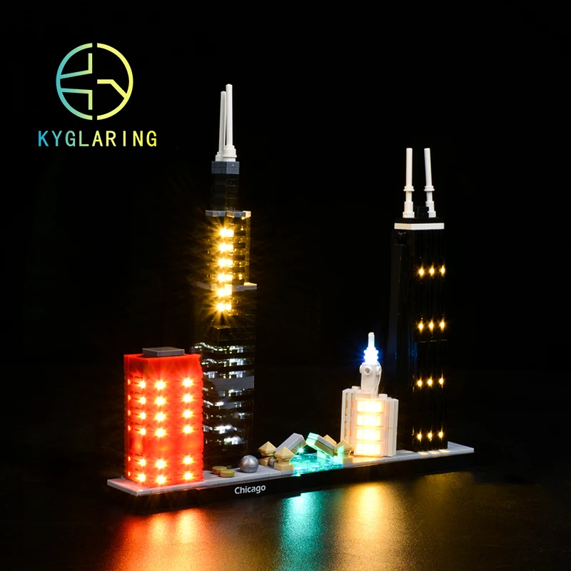 

Kyglaring Led Lighting Set DIY Toys for Creator 21033 Architecture Chicago Willis Tower Building Blocks