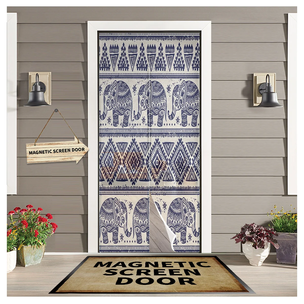 

Africa Indian Elephant Door Curtain Bedroom Magnetic Mosquito Screen Kitchen Insect Proof Window Mosquito Net