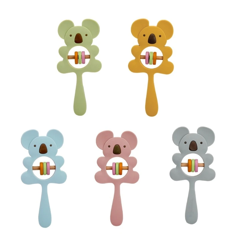 

Baby Teether Natural Wood and Silicone Koala Shape Toy Birthday Shower Gifts