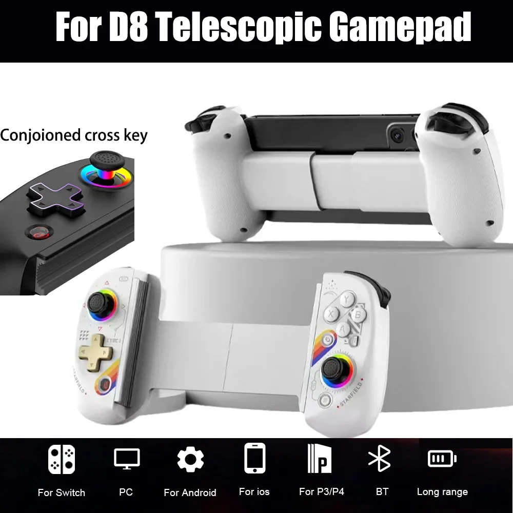 

bsp d8 RGB tablet Controller Wireless handle for Switch game Bluetooth stretching Joystick For P3 P4 Android IOS gamepad 8bitdo
